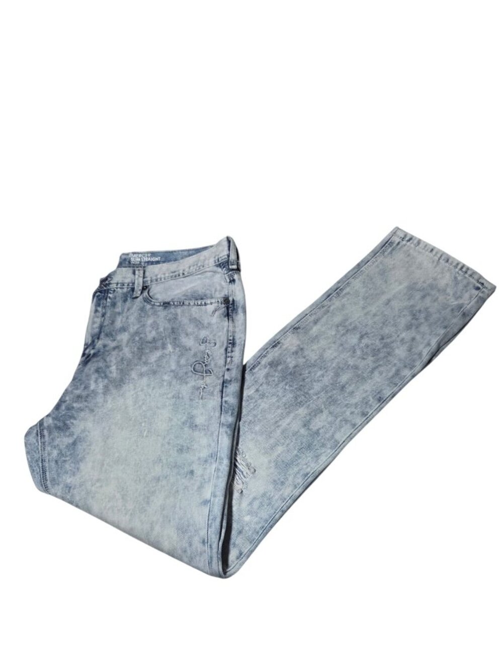 Sean John Mercer Slim Straight Jeans Size 38 Vintage 90s Wide Leg Acid Wash Pant